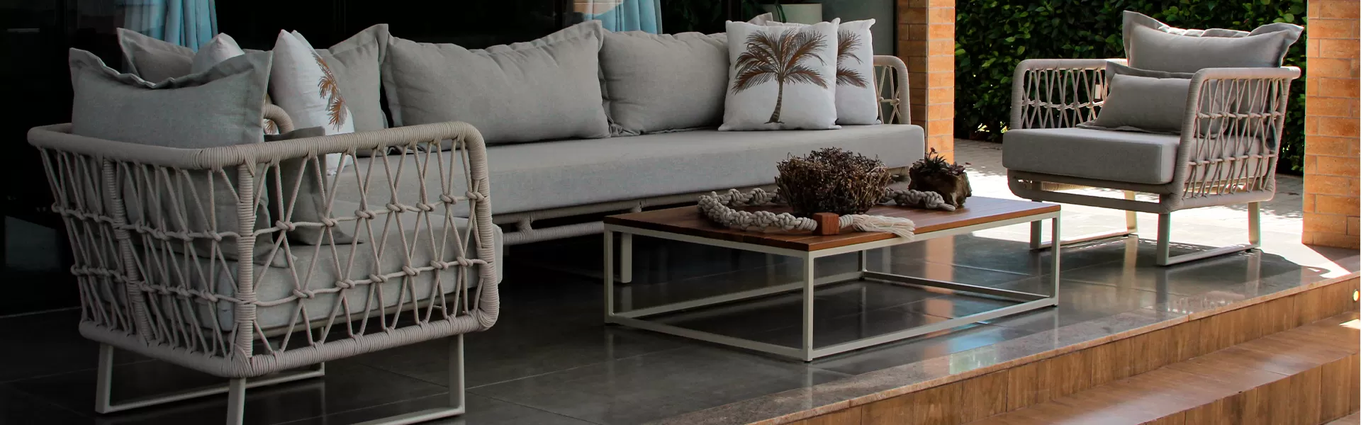 Living para Varanda: Móveis em Corda Náutica de Alto Padrão | Fibrillare